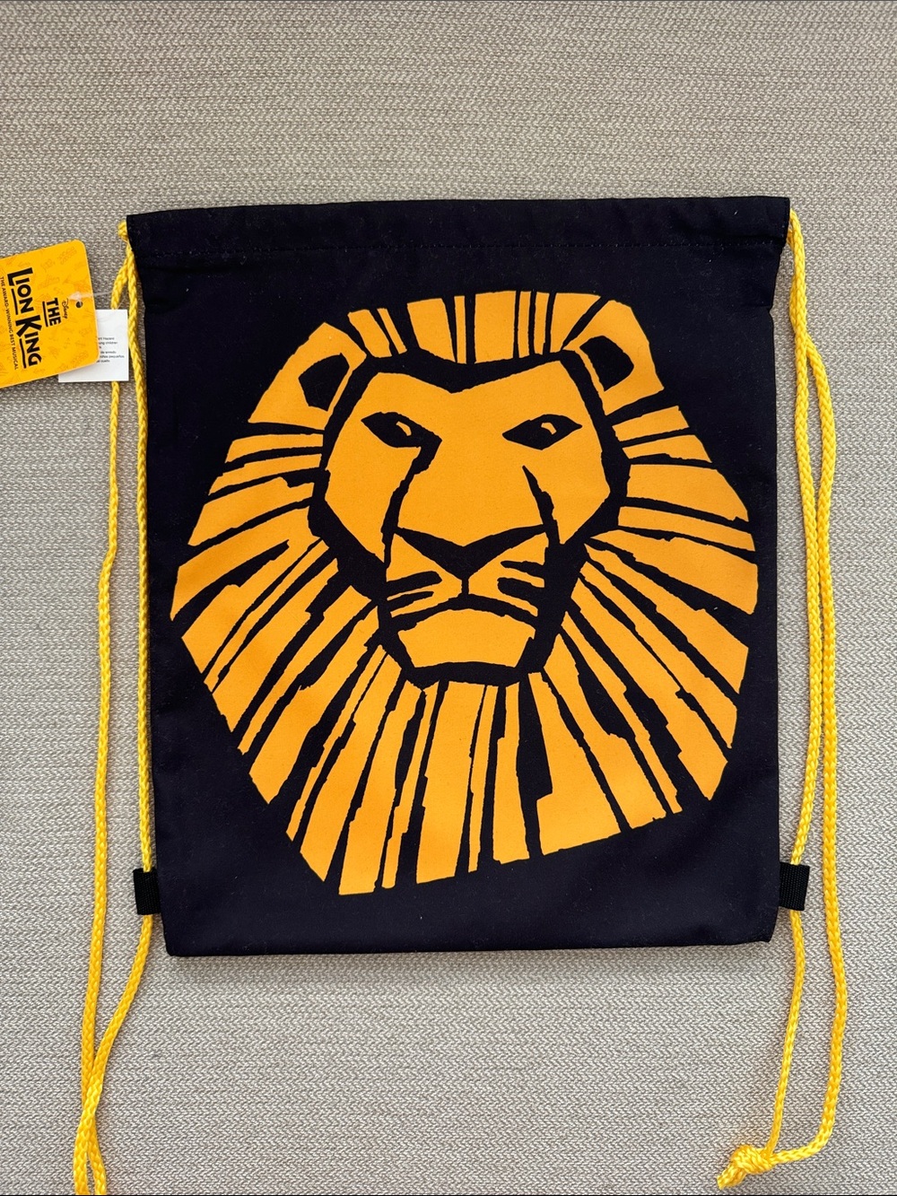 NWT Disney The Lion King Broadway Drawstring VIP Bag